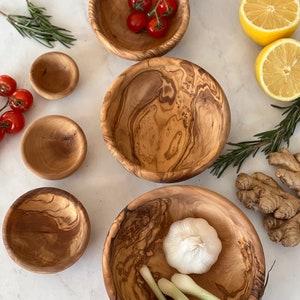 Wooden Bowl Set of 6 | Dipping Bowl Set | Pinch Bowls | Wooden Salad Bowl Set