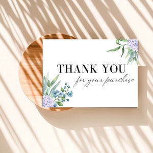 Druckbare Dankeskarte, Dankeschön-Karte, Danke für Ihren Kauf, INSTANT DOWNLOAD, Danke für Ihre Bestellung, Aquarell Floral