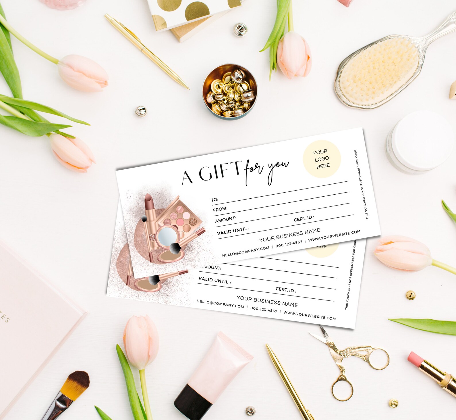 Gift Certificate Template Printable Cosmetic Gift Voucher - Etsy