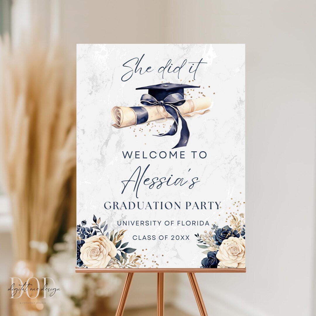 Navy Grad Sign This item is unavailable - Etsy
