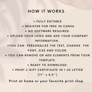 Gift Certificate Template Printable, Cosmetic Gift Voucher, Editable ...