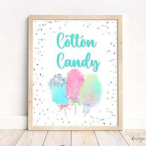 Cotton Candy Sign Printable, INSTANT DOWNLOAD, Cotton Candy Decoration ...