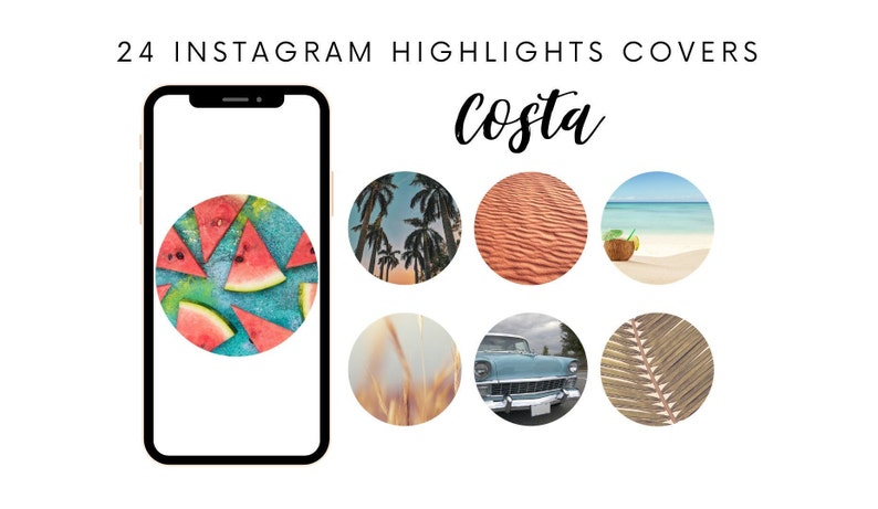 IG Covers Vibrant colors Highlights Covers 24 Instagram Story Highlight Icons Costa Theme Icon Story Highlight Tropical Icons