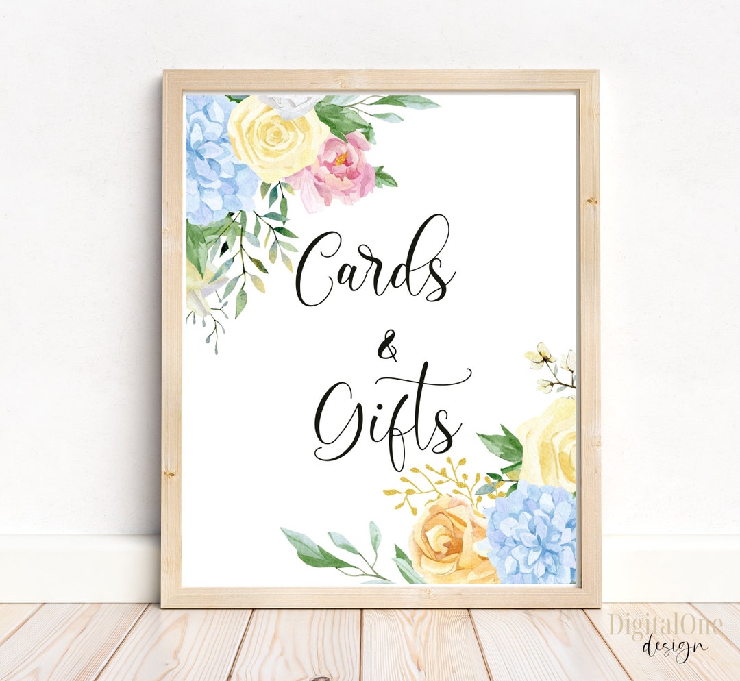 Cards and Gifts Printable Sign Table Decor, INSTANT DOWNLOAD ...