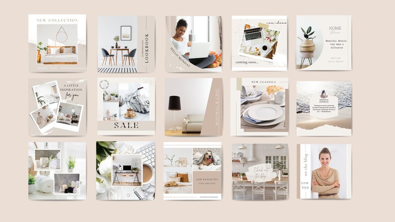 Canva Instagram Posts Instagram Posts Template Natural Neutral Instagram Feed Minimal Instagram Social Media Posts Editable Post Paper Party Supplies Invitations Announcements Kromasol Com