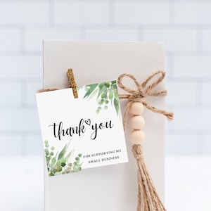 Autocollants de remerciement de verdure, Merci de soutenir mes autocollants de petite entreprise, Téléchargement instantané, Autocollants de remerciement imprimables, Eucalyptus