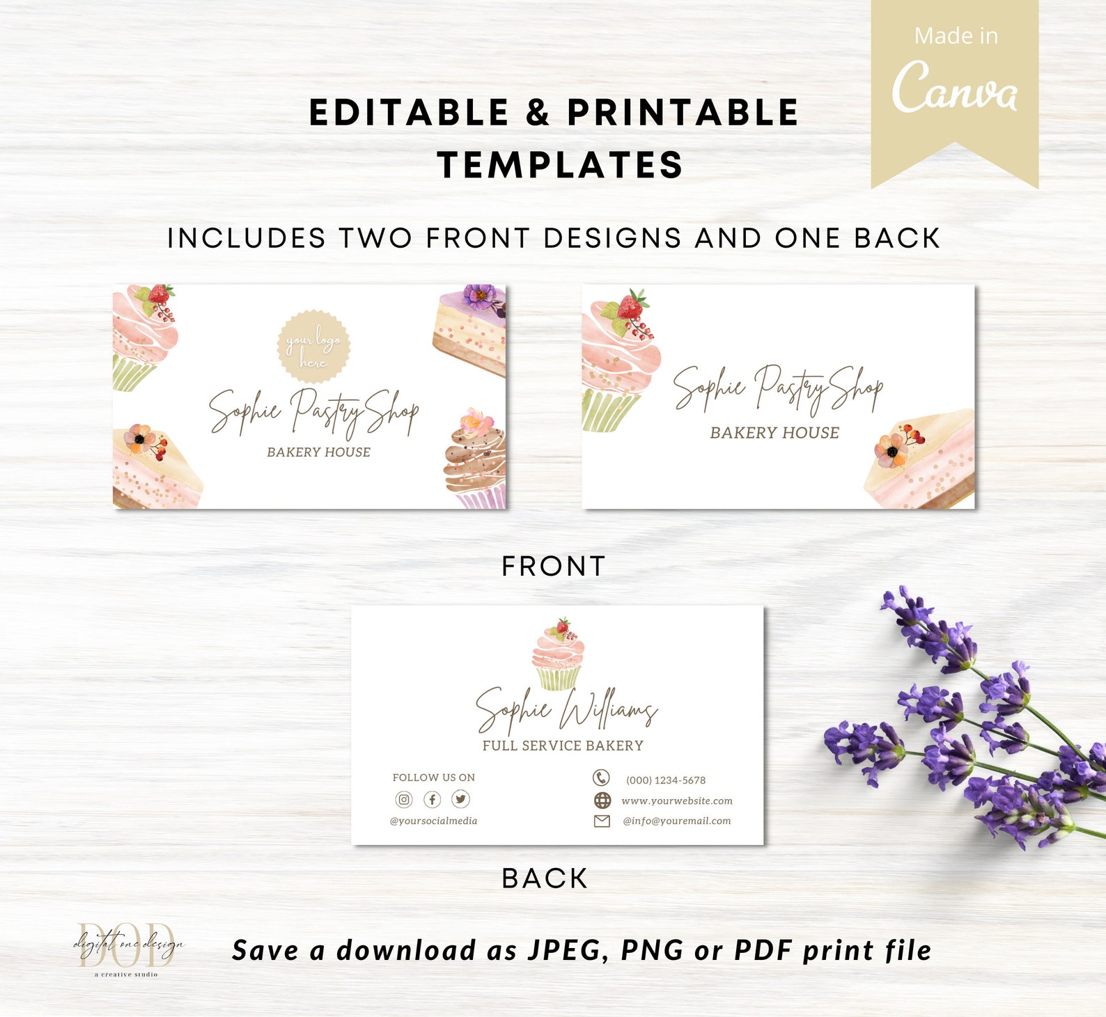 Bakery Business Cards Editable Printable Business Cards - Etsy