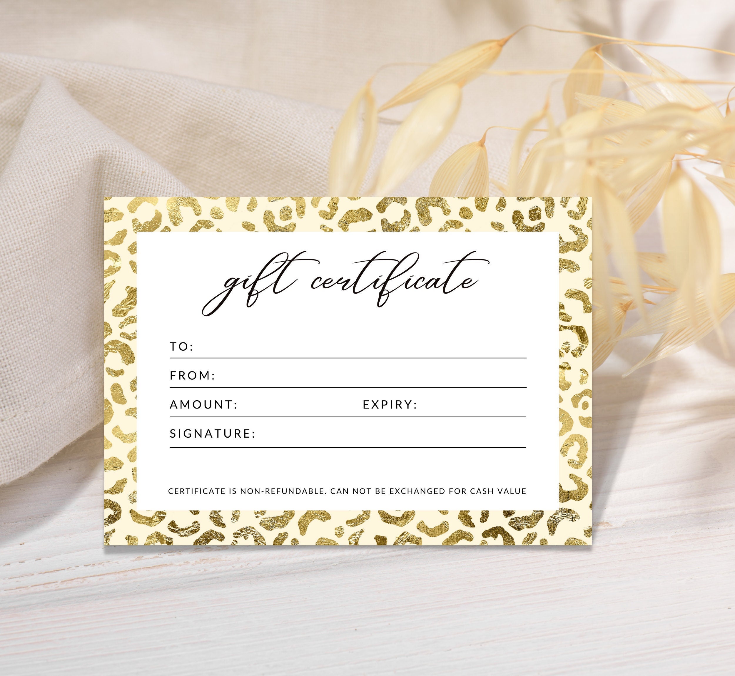 Modern Gift Certificate Template Printable, Gift Card Template ...