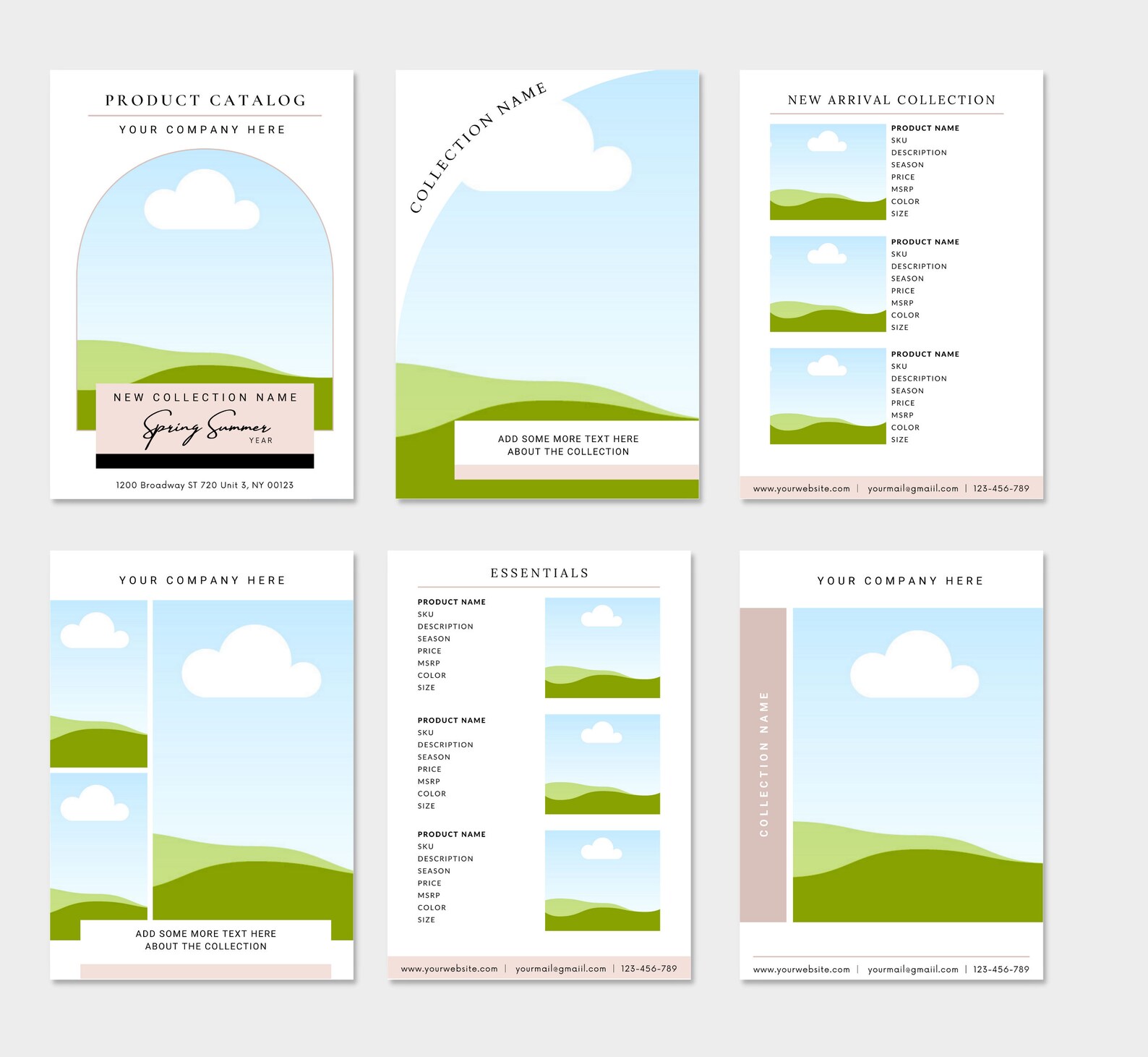 Wholesale Line Sheet, Catalog Template, Line Sheet for Products, Modern