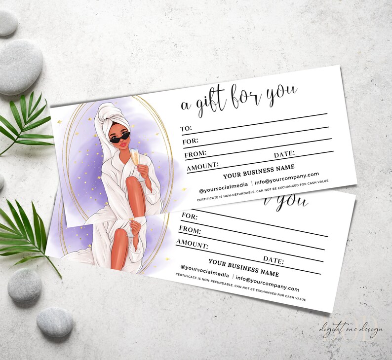 Luxury Spa Day Gift Voucher Spa Gift Certificate Template Etsy