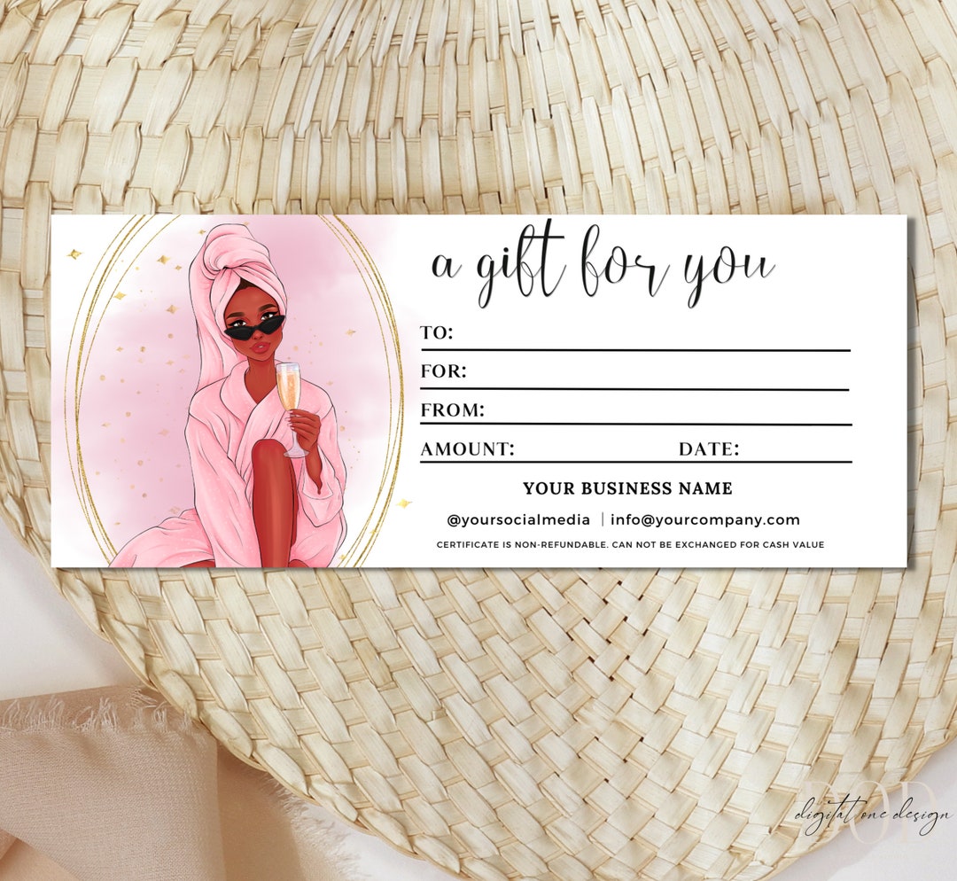 Luxury Spa Gift Certificate Printable Template, A Gift for You, Perfect ...