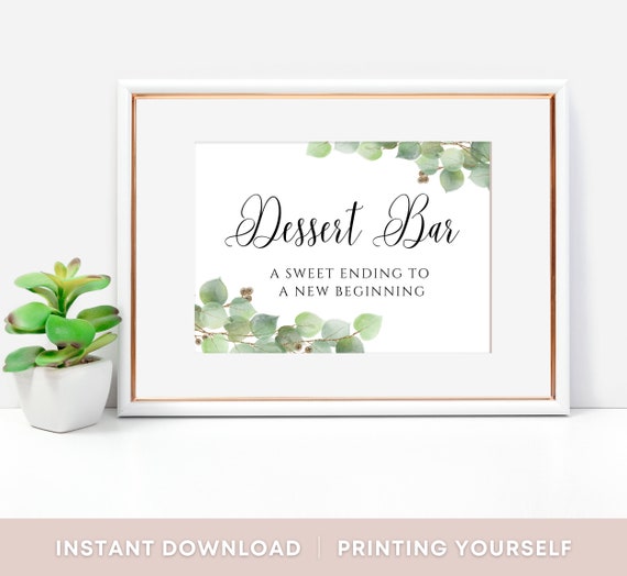 Printable Dessert Bar Sign Bridal Shower Sweets Sign - Etsy