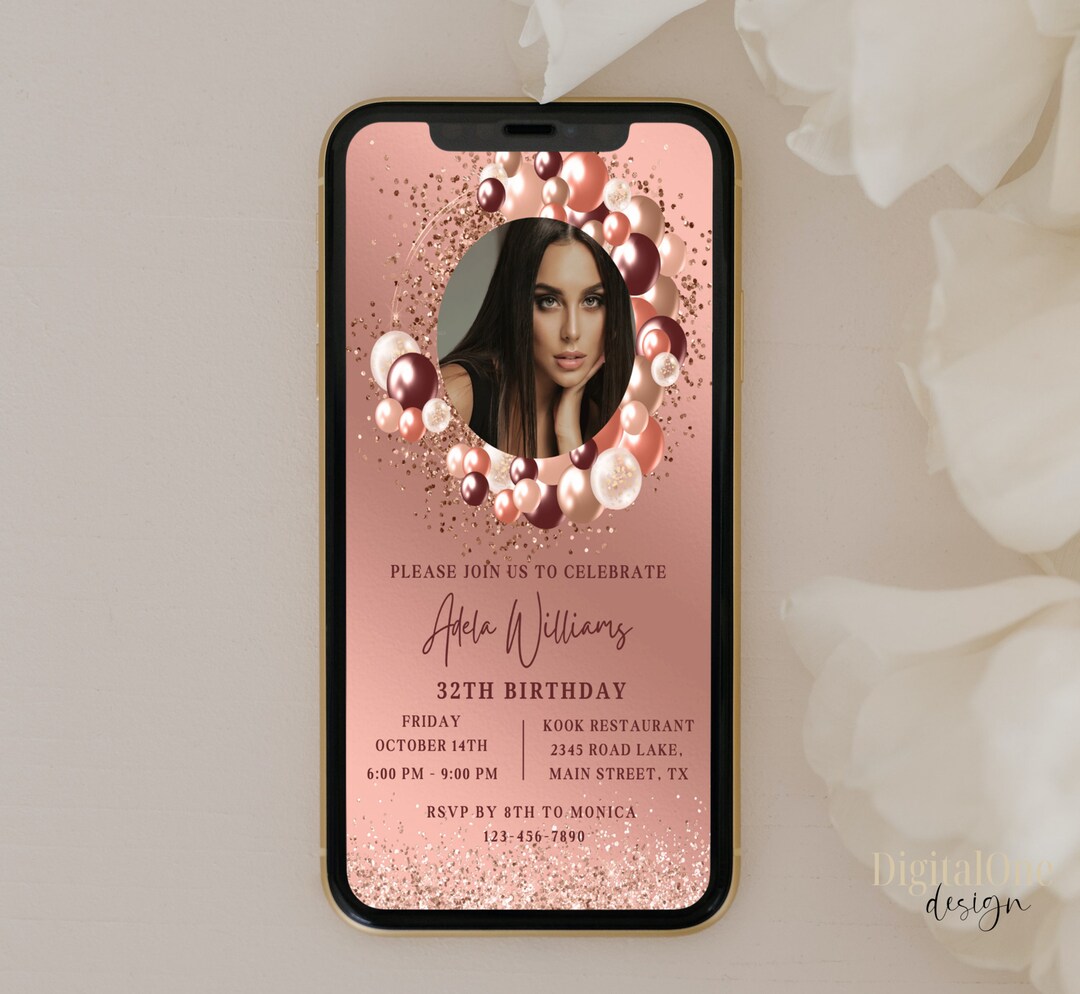 Electronic Birthday Invitation Template Birthday Party - Etsy