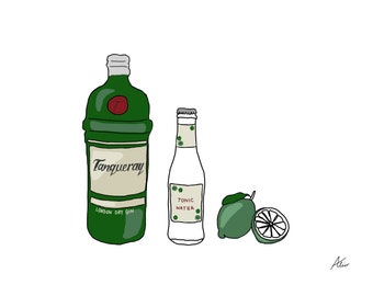Tanqueray, Tonic & Lime Print