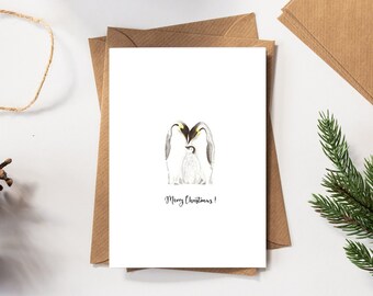 Penguin Christmas Card | A6 card with kraft envelope | Merry Christmas Card | Festive Cards
