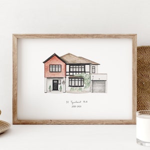 Custom House Portrait Our First Home, Illustrated Home Portrait Bespoke Home Decor Personalised Housewarming Gift image 2