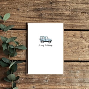 Land Rover Birthday Card | Personalised With Name | Happy Birthday "Dad" | Classic Car Card | A6