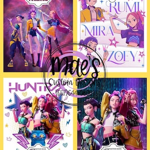 K-pop demonjägares anteckningsboksomslag. Helt redigerbara i Canva med ett gratis konto! Fram- och bakomslag ingår.