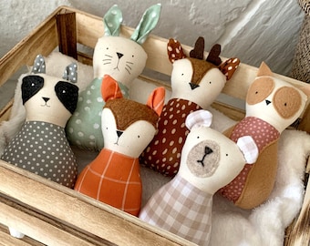 Woodland Forest Animals, Stuffed Nursery Animals, Nursery Decor, Nursery Decorations, Cloth Animals, Woodland Forest Toys Fox Deer Owl Bunny