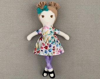 Fair Skin Doll, Brown Hair Doll, Cloth Doll, Fabric Doll, Custom Doll, Dancing Doll, Brown eyed doll