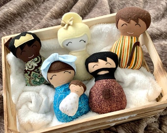 Plush Nativity Set, Handmade Soft Dolls, Child's Play Nativity