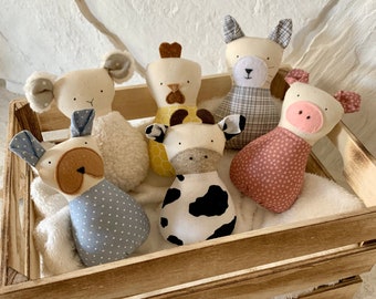 Farm Barnyard Nursery Stuffed Animals, Nursery Decor, Nursery Decorations, Cloth Farm Animals, Barnyard Toys