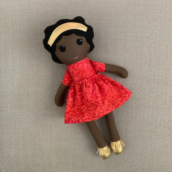 Handmade Brown Skinned Fabric Doll, Red Dress, Golden Moccasins - Etsy Handmade Brown Skinned Fabric Doll, Red Dress, Golden Moccasins - Etsy