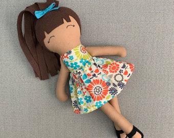 Brown Skinned Doll, POC Doll, Dark Skinned Fabric Doll, Modern Rag Doll, Soft Doll