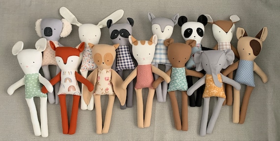 Custom Animal Doll Lovey Design Your Own Animal Cat Dog Mouse Rabbit Owl Deer Bear Raccoon Fox Wolf Panda Elephant Koala Etsy Canada