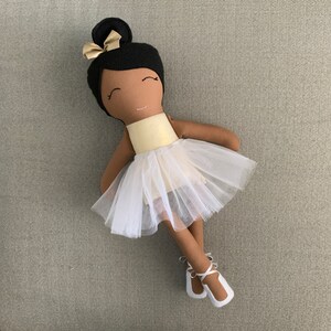 Misty Copeland Doll, Black Ballerina, Girl Power Doll, Inspirational Women, Feminist Doll, Brown Skin Doll, Cloth Doll, Fabric Doll image 2