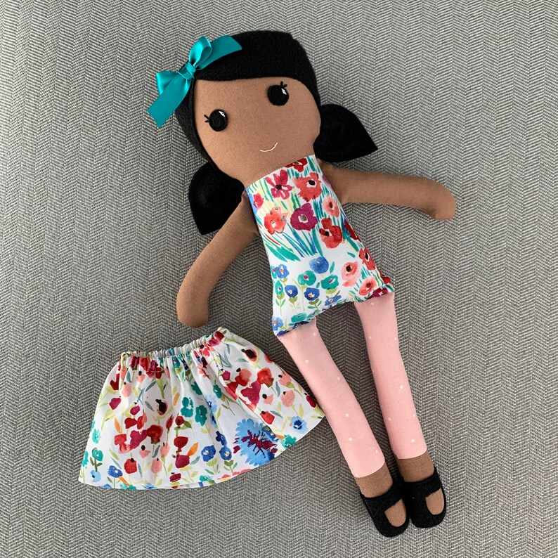 Brown Skinned Doll, POC Doll, Dark Skinned Fabric Doll, Modern Rag Doll, Soft Doll image 4