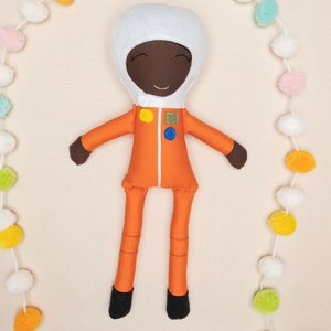 Mae Jemison Doll, Astronaut Doll, Scientist Doll, Space Doll, Inspirational Women, Girl Power Doll, Cloth Doll, Fabric Doll