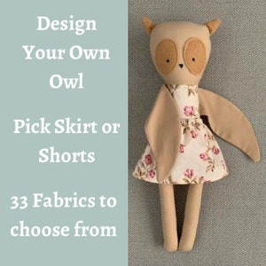 Owl Doll Custom Lovey Owl Plushy Design Your Own Woodland Forest Nursery Bird Baby Shower Gift Girl Boy Birthday Fast Shipping