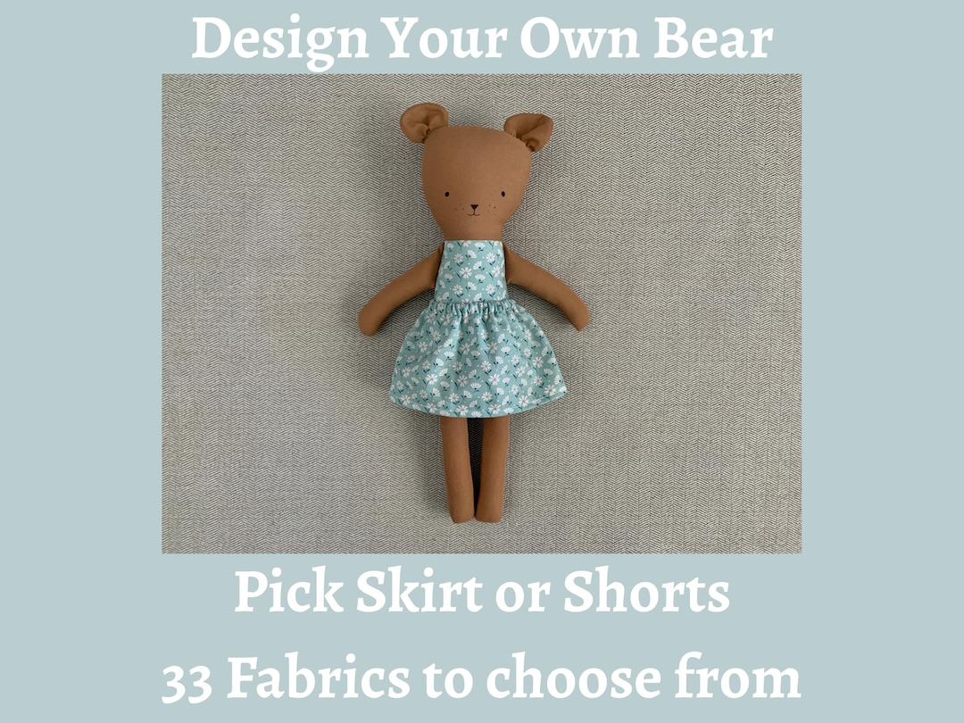 Merbearofficial Design Your Own Bear - Custom Handmade Plush Toy, Choose Skirt or ...