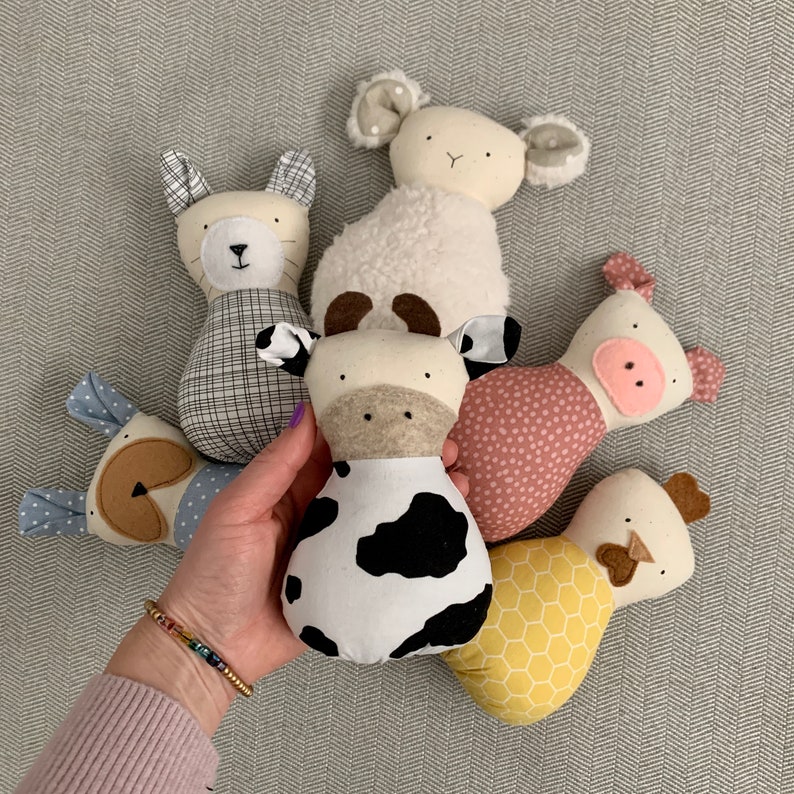 Farm Barnyard Nursery Stuffed Animals, Nursery Decor, Nursery Decorations, Cloth Farm Animals, Barnyard Toys image 2