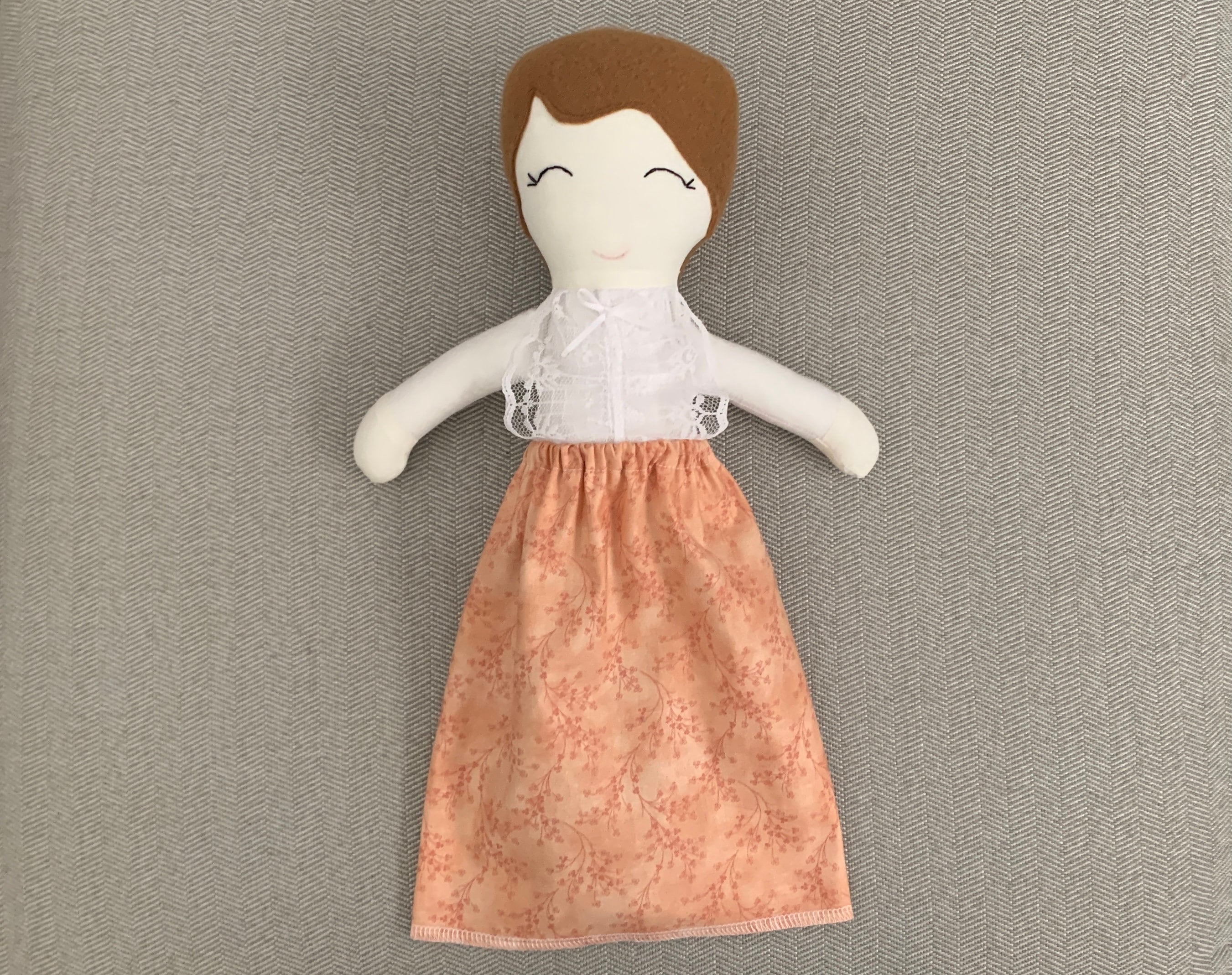 ヘレン・ケラーのぬいぐるみ、インスピレーションを与える女性、手作り
