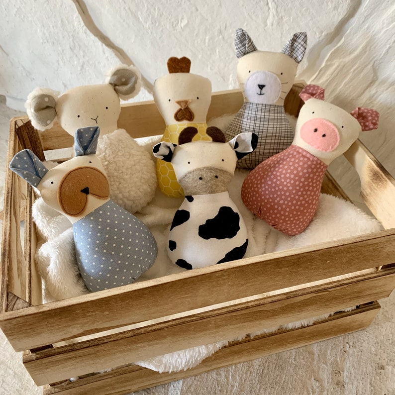 Farm Barnyard Nursery Stuffed Animals, Nursery Decor, Nursery Decorations, Cloth Farm Animals, Barnyard Toys image 1