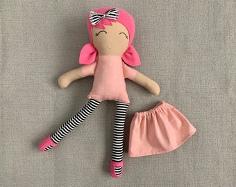 Brown Skinned Doll, POC Doll, Dark Skinned Fabric Doll, Modern Rag Doll, Soft Doll