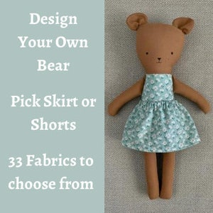 Bear Doll Custom Lovey Teddy Bear Plushy Design Your Own Nursery Woodland Forest Baby Shower Gift Girl Boy Birthday Gift