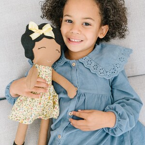 Brown Skinned Doll, POC Doll, Dark Skinned Fabric Doll, Modern Rag Doll, Soft Doll image 8