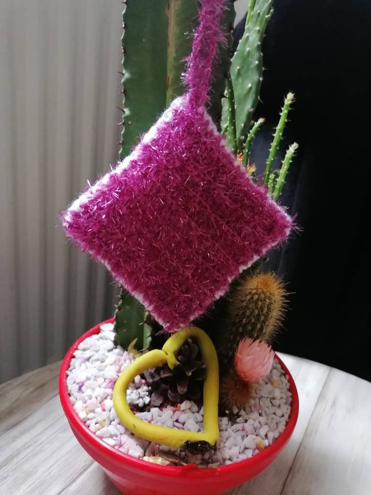 Éponge Réutilisable Crochet Deux Faces