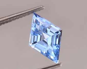 Spinelle bleu AAA, taille losange, 13 x 8 mm | Bague de fiançailles pour une pierre de naissance sans défaut