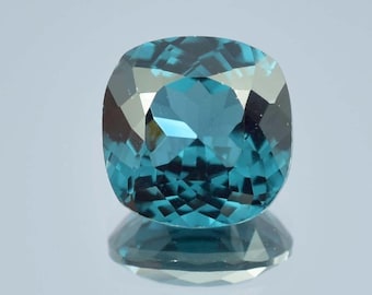 AAA Mozambique Indicolite Tourmaline 12x12 MM Cushion Cut Gemstone | Engagement Ring Making Flawless Birthstone