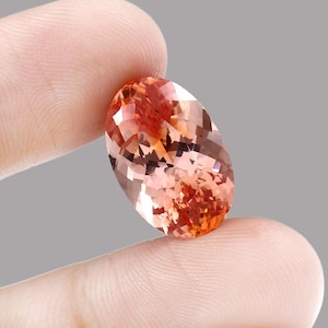 AAA Flawless Bi-Color Ceylon Padparadscha Sapphire Loose Oval Gemstone Cut, Excellent Quality Sapphire Ring & Jewelry Making Cut 15.45 Ct
