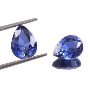AAA Ceylon Blue Sapphire Pear Gemstone Pair: 6x4 to 9x7 MM