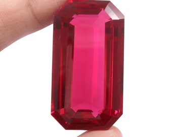 AAA Flawless Mozambique Ruby Loose Radiant Cut Gemstone, Extreme Quality Ruby Pendant And Premium Jewelry Making Gemstone Cut 24x12 MM