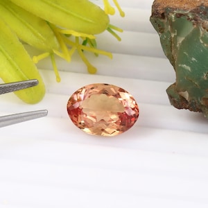 9.20 CT Bi-Color Padparadscha Sapphire: Ceylon Oval Gemstone