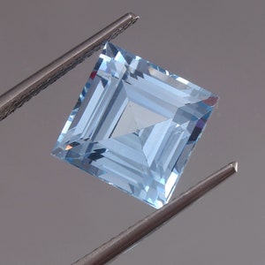 AAA 10x10 MM Flawless Brazilian Blue Aquamarine Loose Square Gemstone Cut, Fine Quality Aquamarine Square Ring And Jewelry Making Gemstone