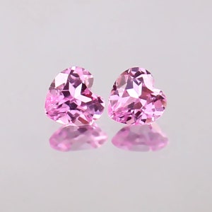AAA Flawless Madagascar Morganite Heart Cut / 4x4 MM Loose Gemstone Matched Pair / Fine Quality Morganite Earing & Jewelry Making Gemstone
