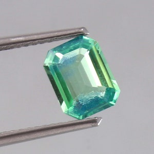 1.50 CT - AAA Flawless Green Bi Color Ceylon Parti Sapphire Loose Radiant Cut Gemstone, Fine Quality Sapphire Ring & Jewelry Making Gemstone